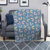 Blue Polka Dots Butterfly Print Blanket-grizzshop