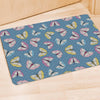 Blue Polka Dots Butterfly Print Door Mat-grizzshop