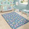 Blue Polka Dots Butterfly Print Floor Mat-grizzshop