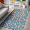 Blue Polka Dots Butterfly Print Floor Mat-grizzshop