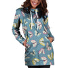 Blue Polka Dots Butterfly Print Hoodie Dress-grizzshop