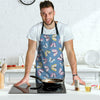 Blue Polka Dots Butterfly Print Men's Apron-grizzshop