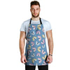 Blue Polka Dots Butterfly Print Men's Apron-grizzshop