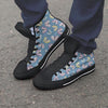 Blue Polka Dots Butterfly Print Men's High Top Shoes-grizzshop