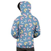 Blue Polka Dots Butterfly Print Men's Hoodie-grizzshop