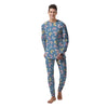 Blue Polka Dots Butterfly Print Men's Pajamas-grizzshop