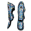 Blue Polka Dots Butterfly Print Muay Thai Shin Guard-grizzshop