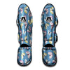 Blue Polka Dots Butterfly Print Muay Thai Shin Guard-grizzshop