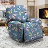 Blue Polka Dots Butterfly Print Recliner Cover-grizzshop