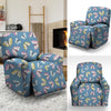 Blue Polka Dots Butterfly Print Recliner Cover-grizzshop