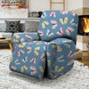 Blue Polka Dots Butterfly Print Recliner Cover-grizzshop