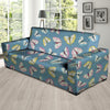 Blue Polka Dots Butterfly Print Sofa Cover-grizzshop