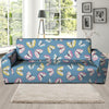 Blue Polka Dots Butterfly Print Sofa Cover-grizzshop