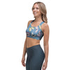 Blue Polka Dots Butterfly Print Sports Bra-grizzshop