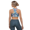 Blue Polka Dots Butterfly Print Sports Bra-grizzshop