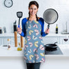 Blue Polka Dots Butterfly Print Women's Apron-grizzshop