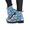 Blue Polka Dots Butterfly Print Women's Boots-grizzshop