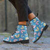 Blue Polka Dots Butterfly Print Women's Boots-grizzshop