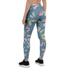 Blue Polka Dots Butterfly Print Women's Leggings-grizzshop