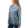 Blue Polka Dots Butterfly Print Women's Sweatshirt-grizzshop