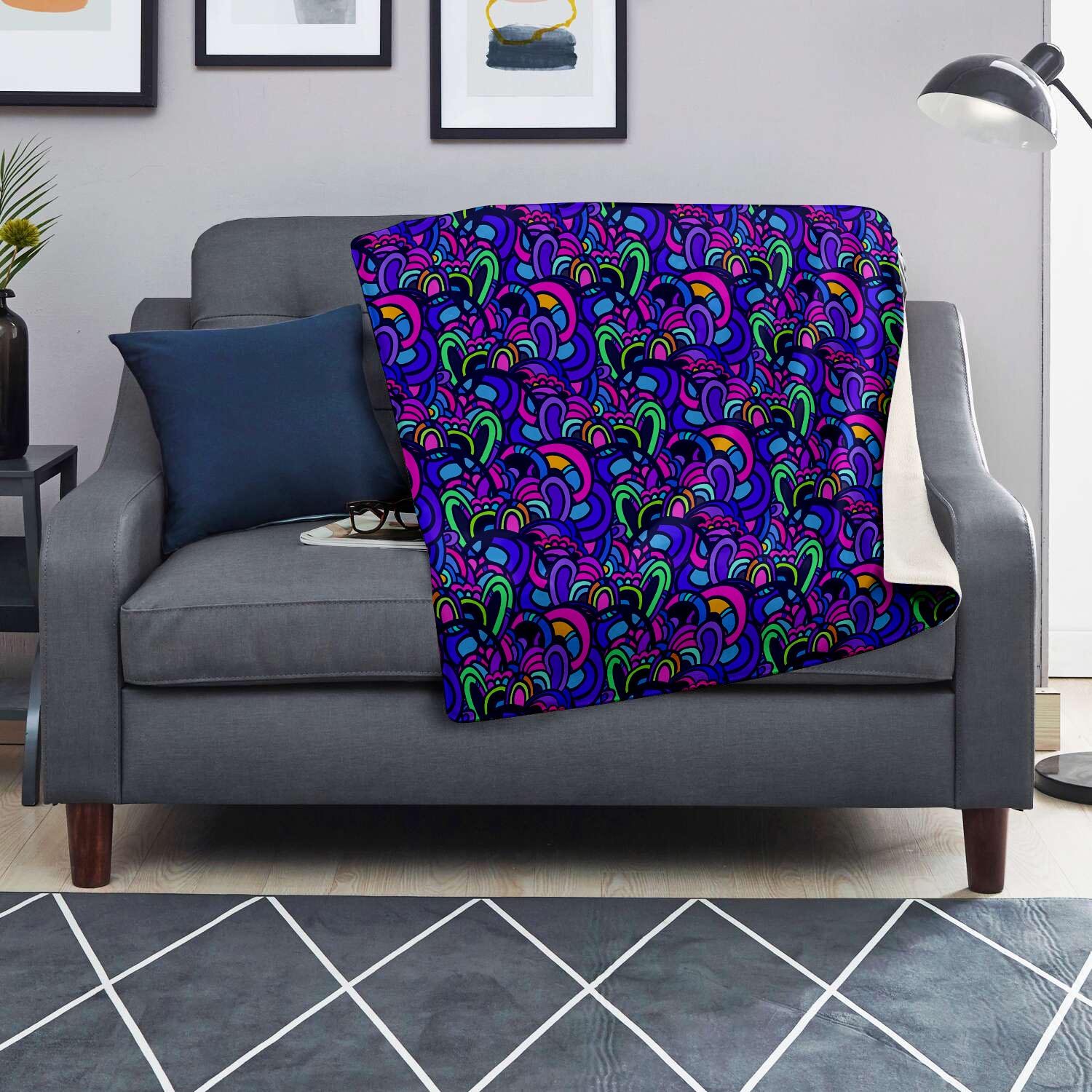 Blue Psychedelic Blanket-grizzshop