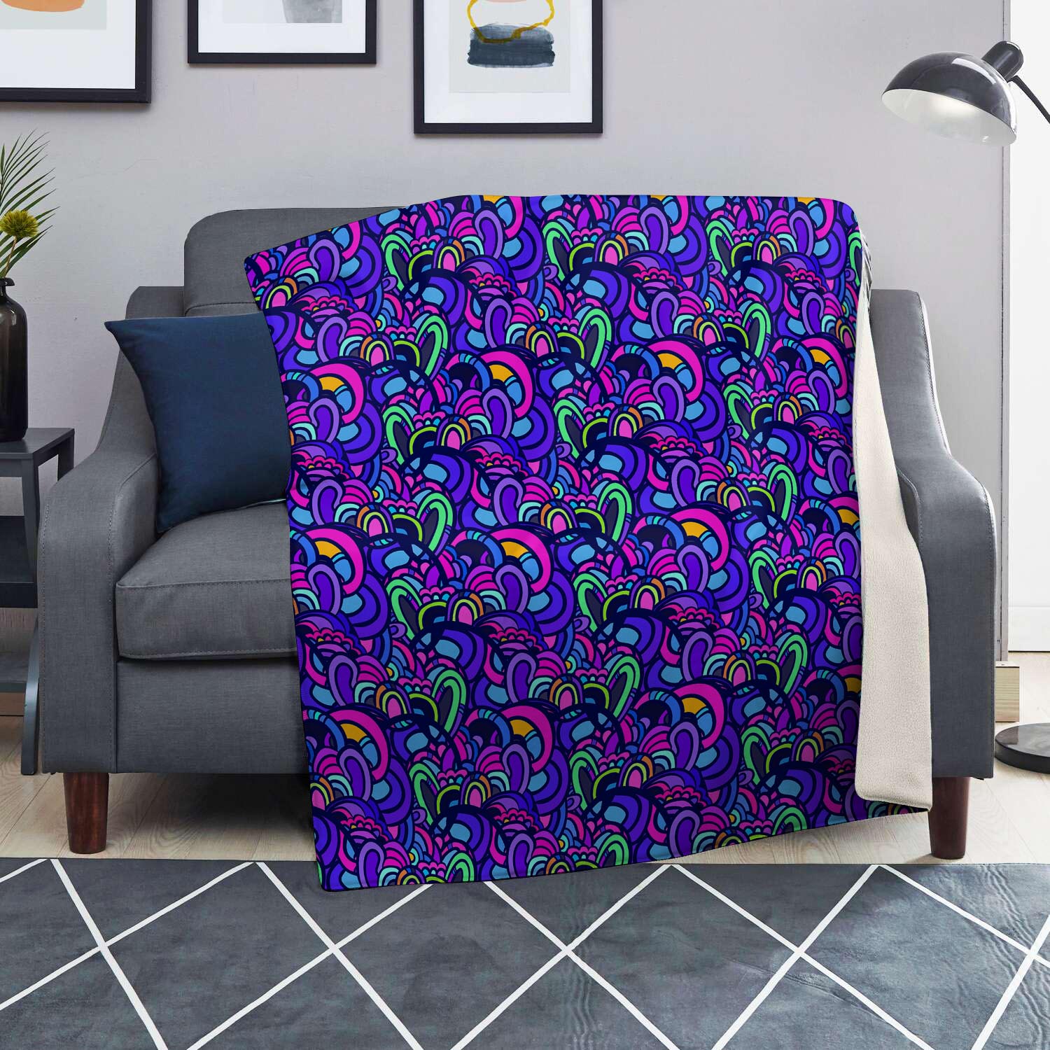 Blue Psychedelic Blanket-grizzshop