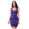 Blue Psychedelic Bodycon Dress-grizzshop