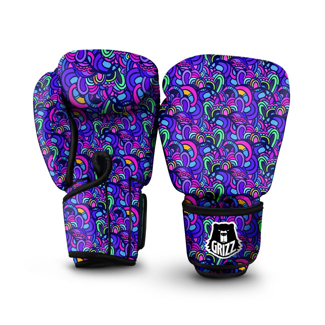 Blue Psychedelic Boxing Gloves-grizzshop
