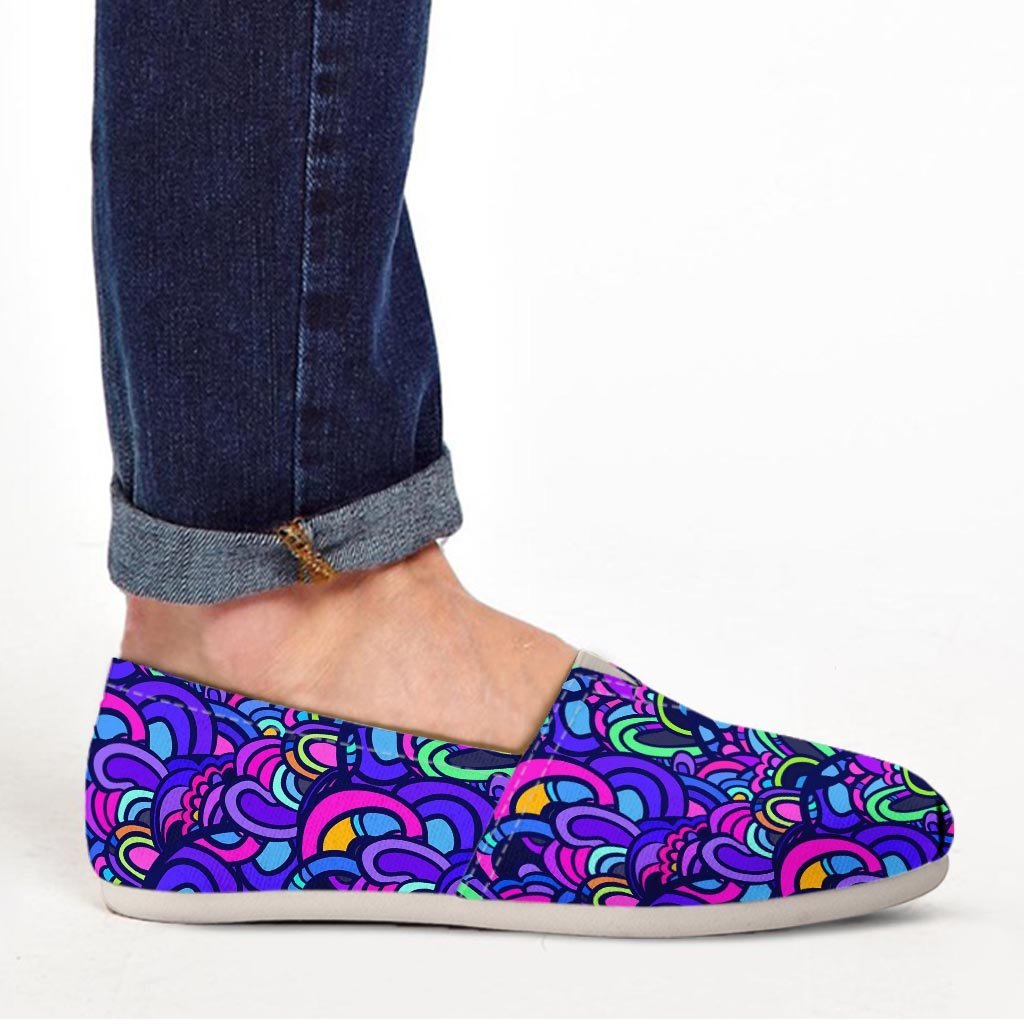 Blue Psychedelic Canvas Shoes-grizzshop