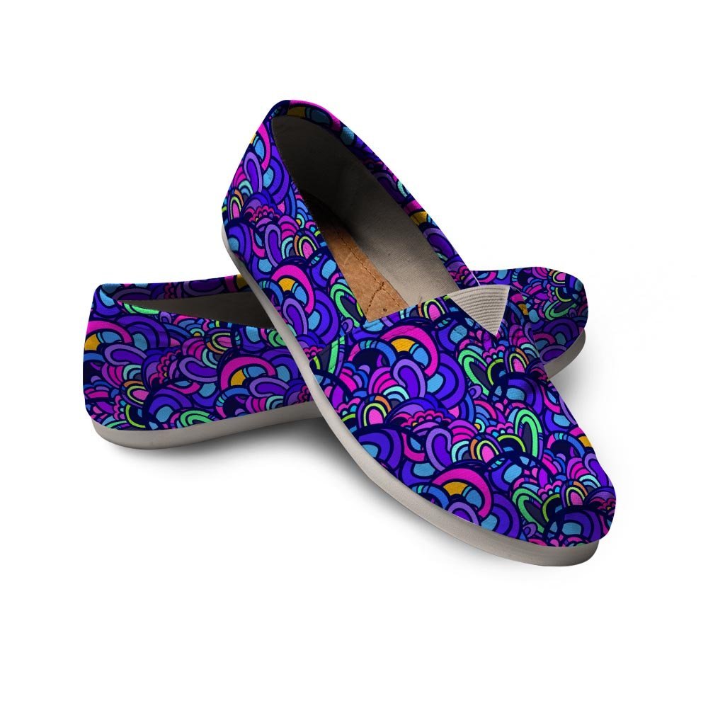 Blue Psychedelic Canvas Shoes-grizzshop