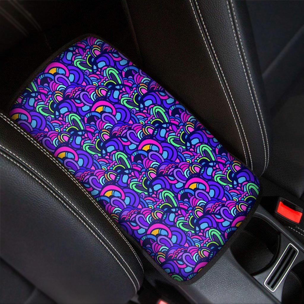 Blue Psychedelic Car Console Cover-grizzshop