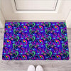 Blue Psychedelic Door Mat-grizzshop