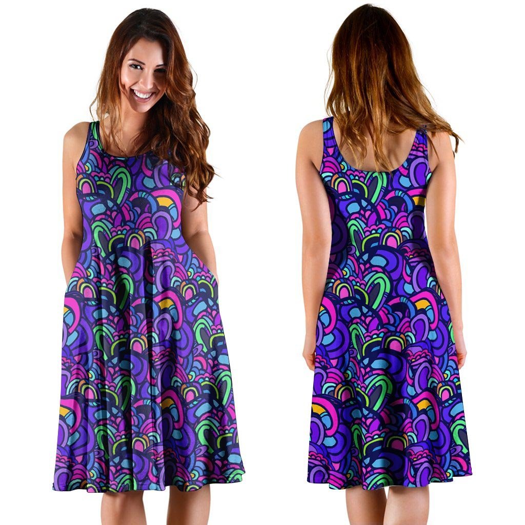 Blue Psychedelic Dress-grizzshop