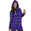 Blue Psychedelic Hoodie Dress-grizzshop