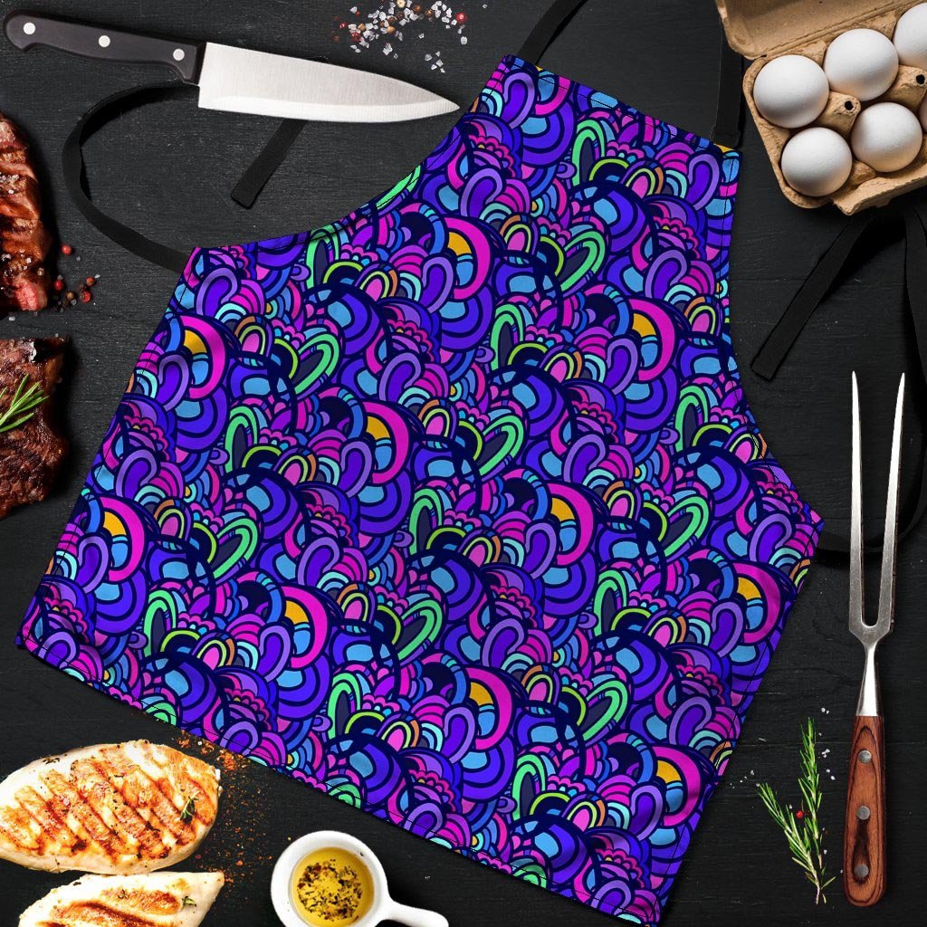 Blue Psychedelic Men's Apron-grizzshop