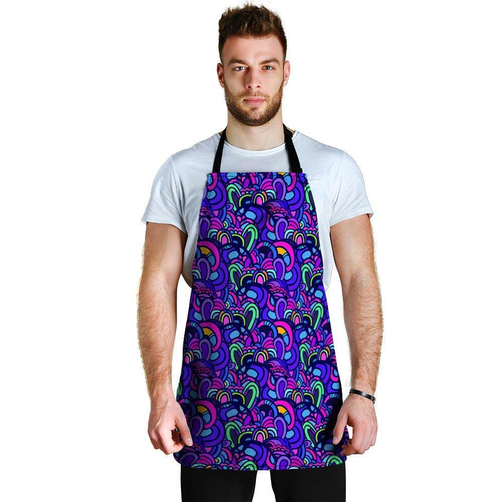 Blue Psychedelic Men's Apron-grizzshop