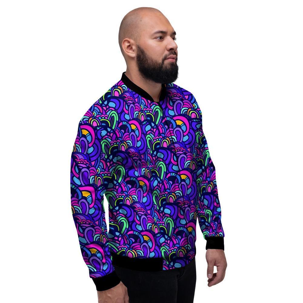 Blue Psychedelic Men's Bomber Jacket-grizzshop