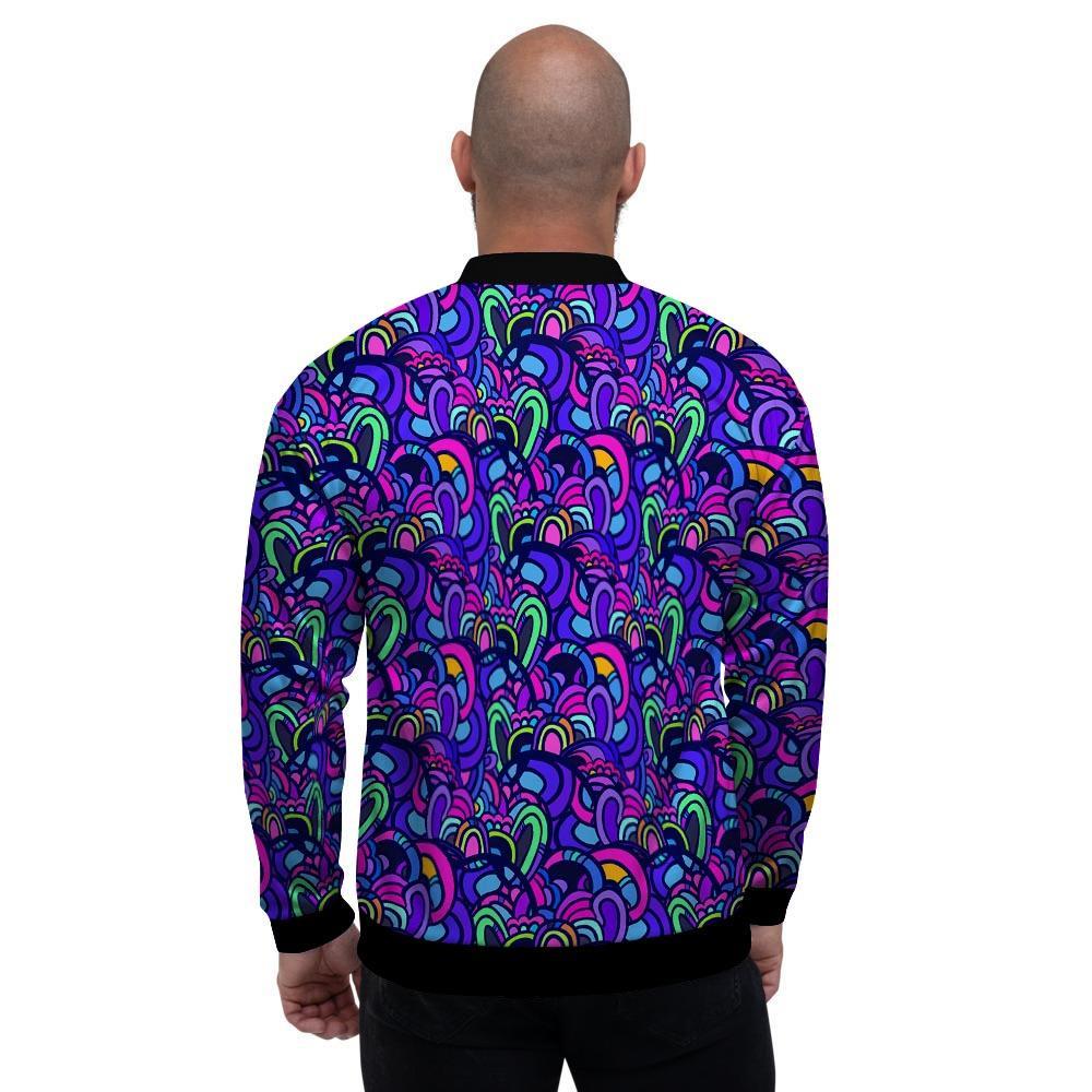 Blue Psychedelic Men's Bomber Jacket-grizzshop