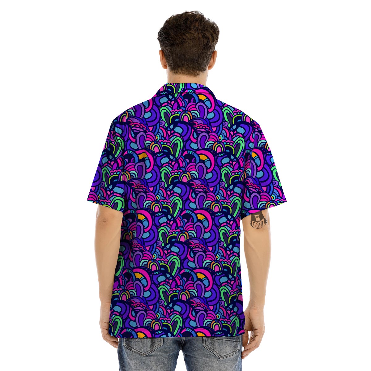 Blue Psychedelic Men’s Hawaiian Shirt-grizzshop