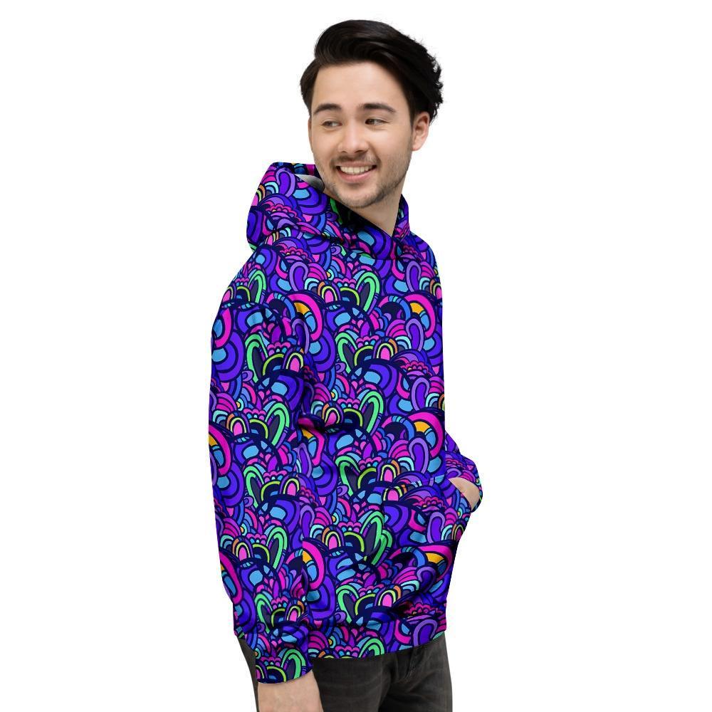 Blue Psychedelic Men's Hoodie-grizzshop