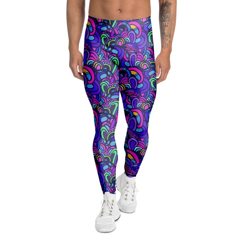 Blue Psychedelic Men's Leggings-grizzshop