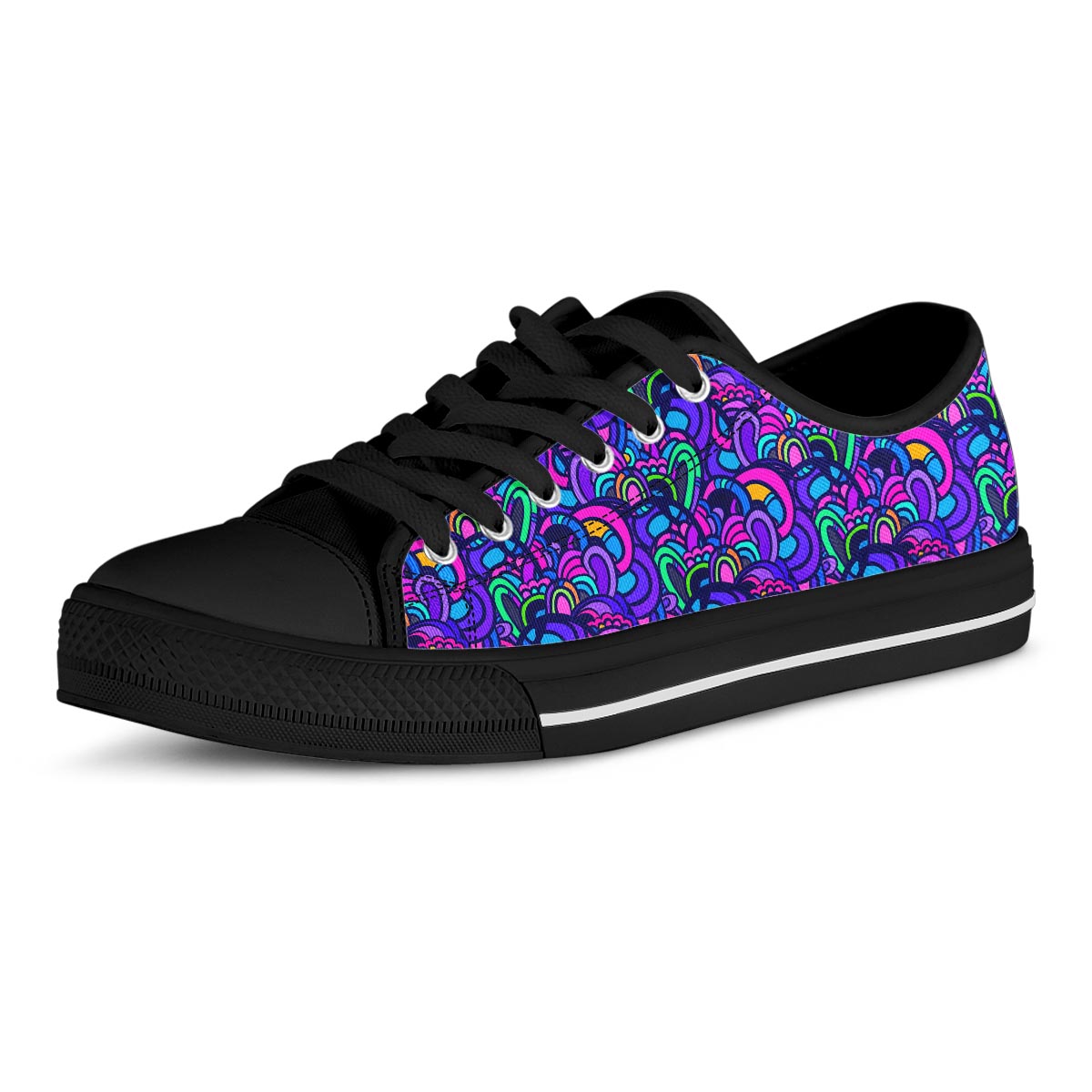 Blue Psychedelic Men's Low Top Shoes-grizzshop