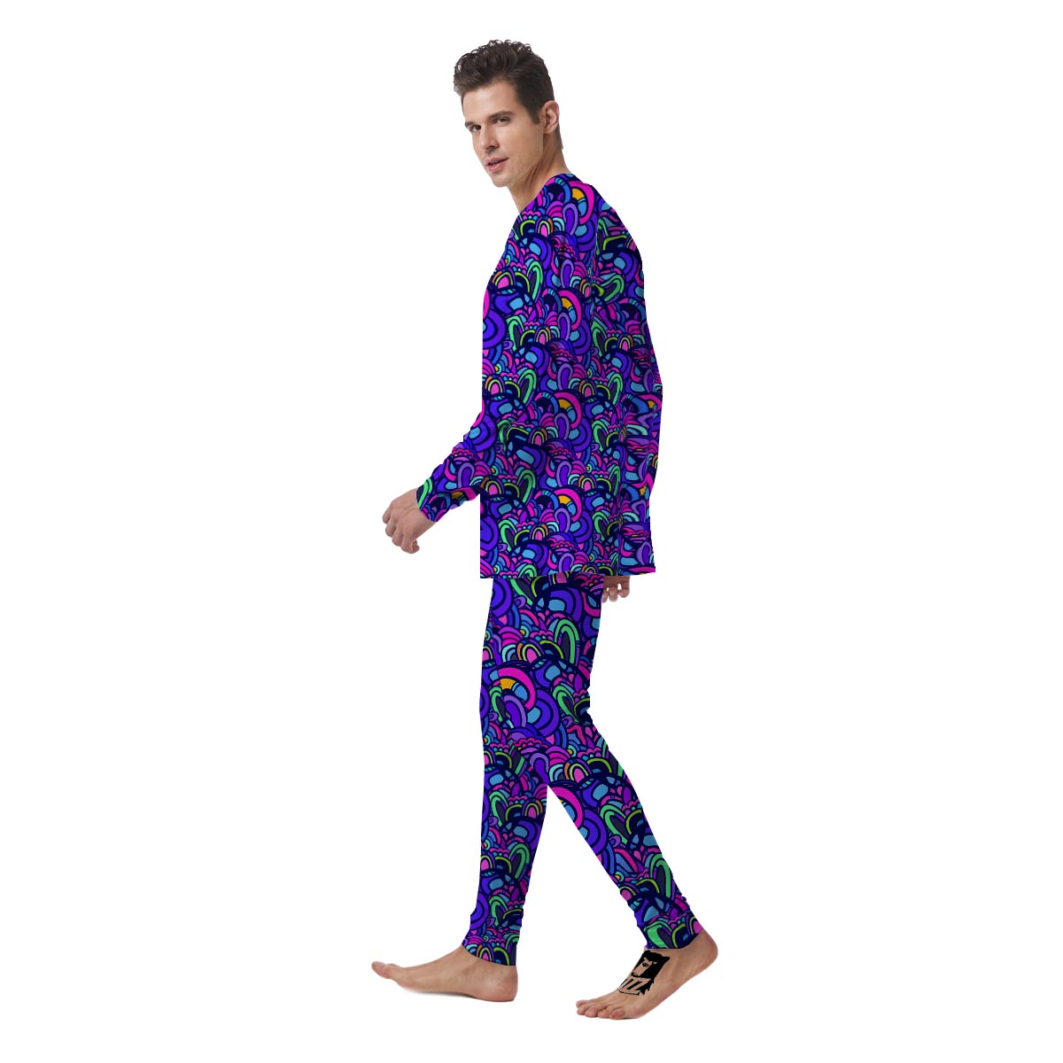 Blue Psychedelic Men's Pajamas-grizzshop