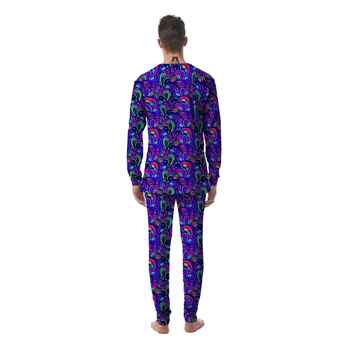 Blue Psychedelic Men's Pajamas-grizzshop