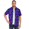 Blue Psychedelic Men's Short Sleeve Shirt-grizzshop