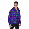 Blue Psychedelic Men's Zip Up Hoodie-grizzshop