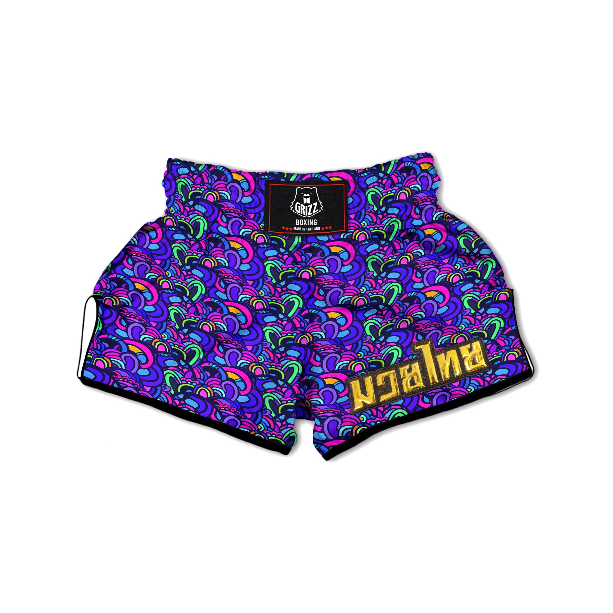 Blue Psychedelic Muay Thai Boxing Shorts-grizzshop