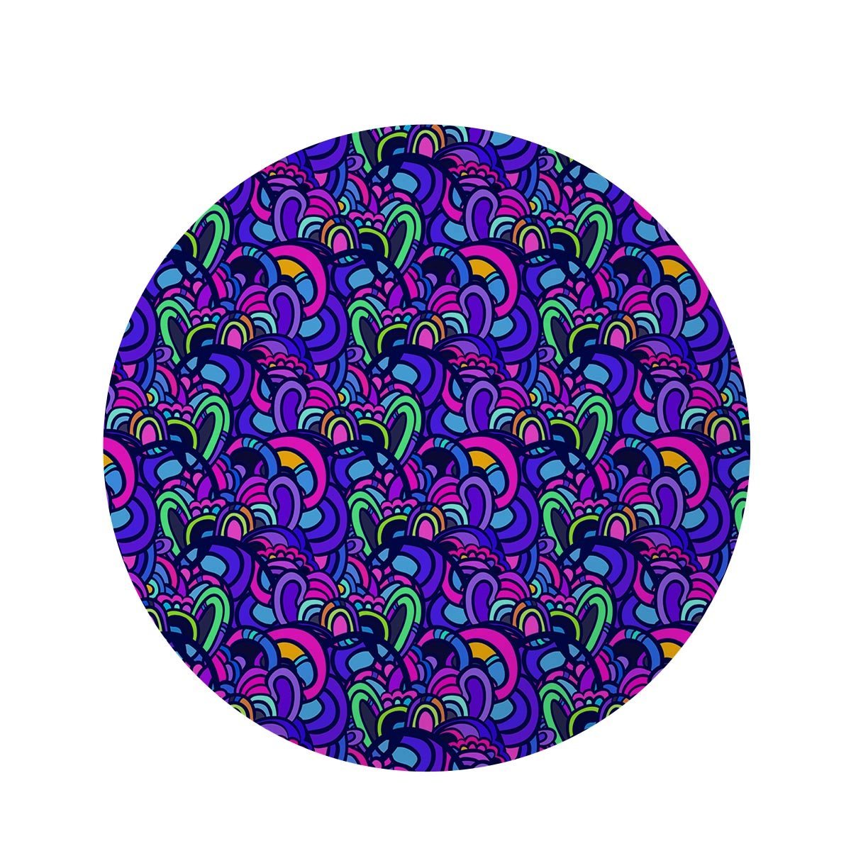 Blue Psychedelic Round Rug-grizzshop