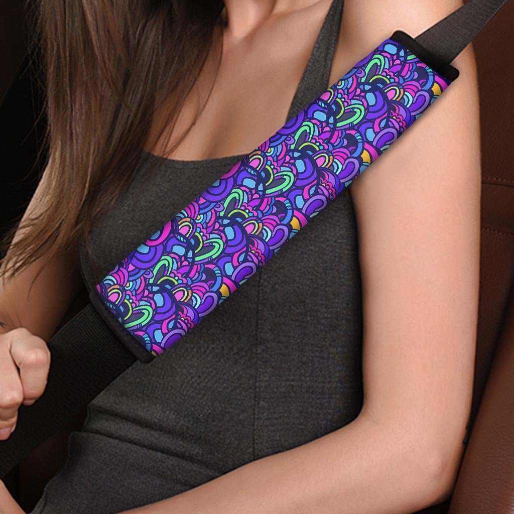 Blue Psychedelic Seat Belt Cover-grizzshop