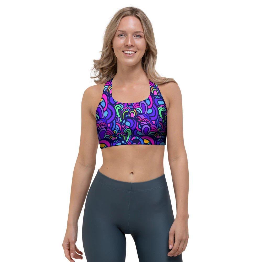 Blue Psychedelic Sports Bra-grizzshop